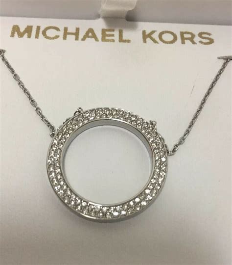 michael kors brilliance circle pendant necklace 